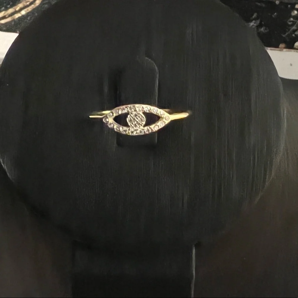 Evil Eye Gold Plated, Silver Ring - Picture 3 of 9